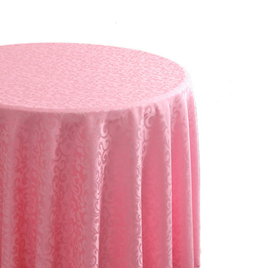 Lofaris Pink Jacquard Polyester Round Banquet Tablecloth
