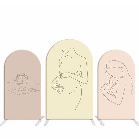 Lofaris Pink Line Drawing Arch Backdrop Kit For Baby Shower