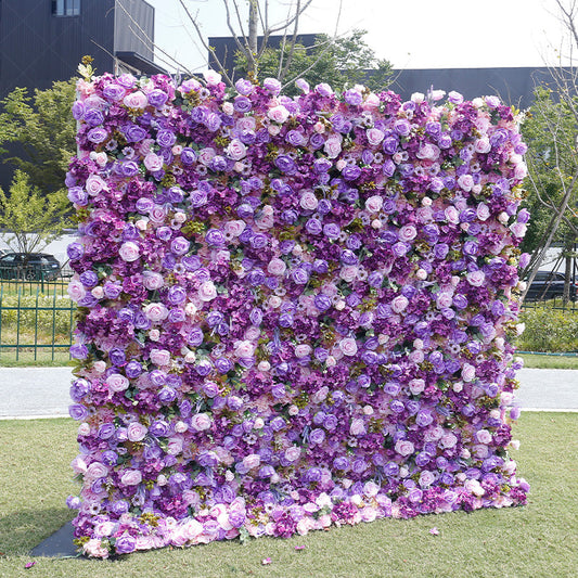 Lofaris Pink Purple Elegant Artificial Wedding Flower Wall