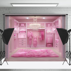 Lofaris Pink Room Dress Light Birthday Backdrop For Photo