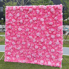 Lofaris Pink Rose Faux Floral Wall Backdrop For Wedding