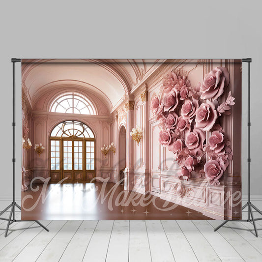 Lofaris Pink Rose Wall Elegant Door And Window Backdrop