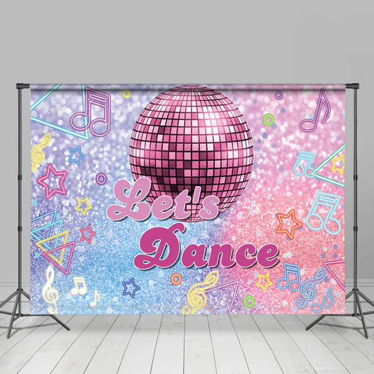 Lofaris Pink Sequin Ball Music Star Lets Dance Backdrop
