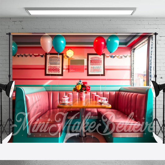 Lofaris Pink Sofa Booth Balloon Diner Architecture Backdrop