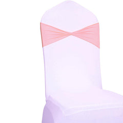 Lofaris Pink Spandex Elastic Slider Banquet Chair Sashes Bow