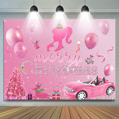 Lofaris Pink Sparkle Diamond Balloon Christmas Backdrop