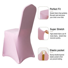 Lofaris Pink Stretch Spandex Banquet Chair Slipcovers
