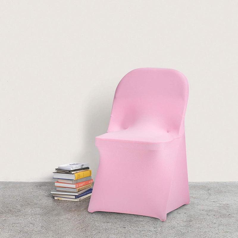 Lofaris Pink Stretch Spandex Banquet Folding Chair Cover