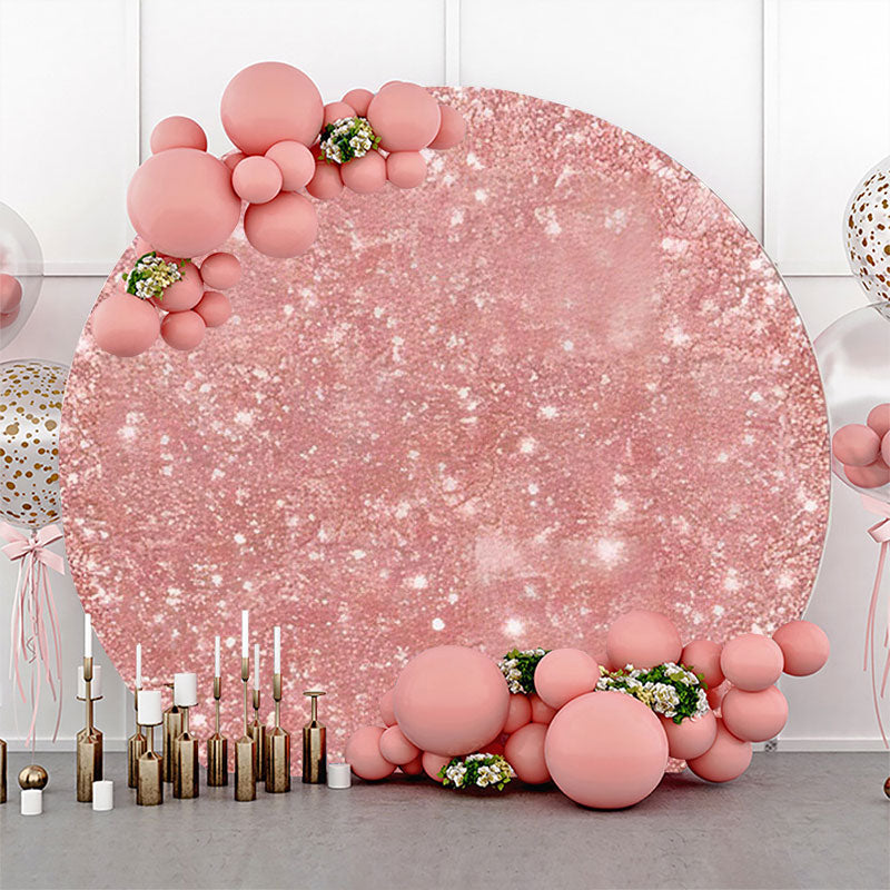 Lofaris Pink Textured Simple Round Birthday Party Backdrop