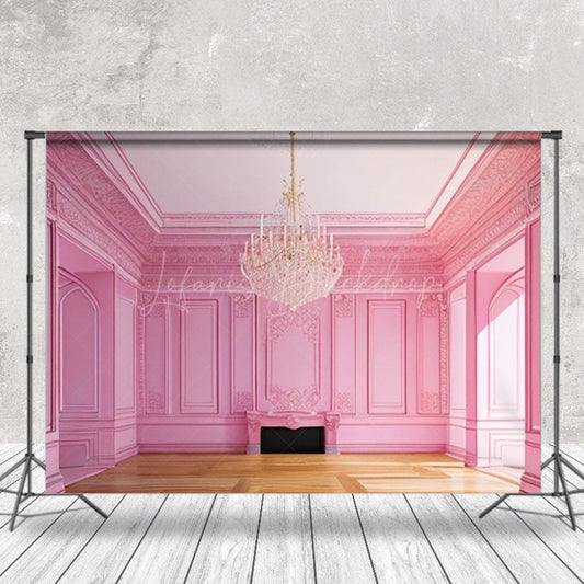 Lofaris Pink Wall Wood Floor Door Backdrop For Photograph