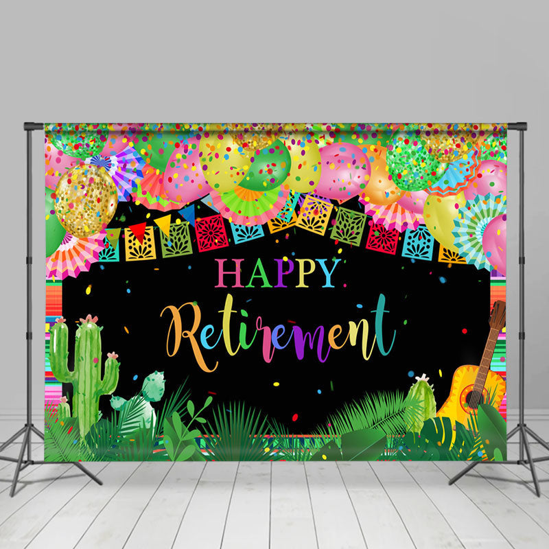Multicolor Retirement Plant Multicolor Mexican Happy Retirement Backdrop - Lofaris