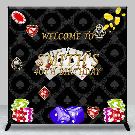 Lofaris Poker Carnival Welcome Custom 30th Birthday Backdrop