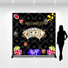 Lofaris Poker Carnival Welcome Custom 30th Birthday Backdrop