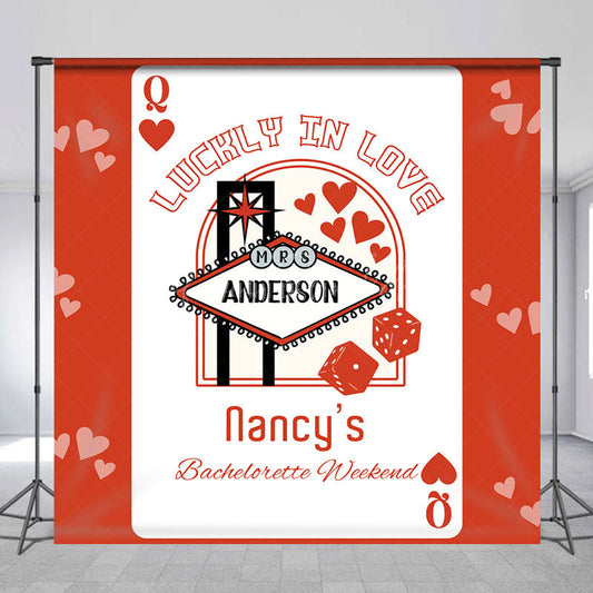 Lofaris Poker Lucky In Love Custom Bachelorette Backdrop