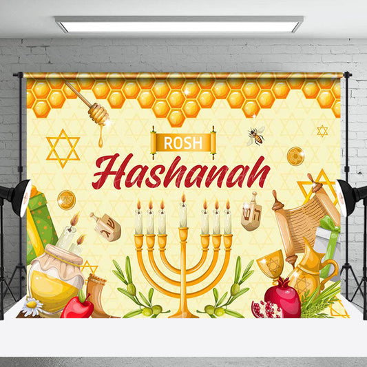 Lofaris Pomegranate Honeycomb Shofar Rosh Hashanah Backdrop