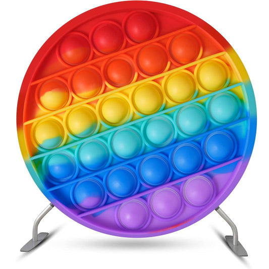 Lofaris Pop It Heart Ice Cream Birthday Round Backdrop