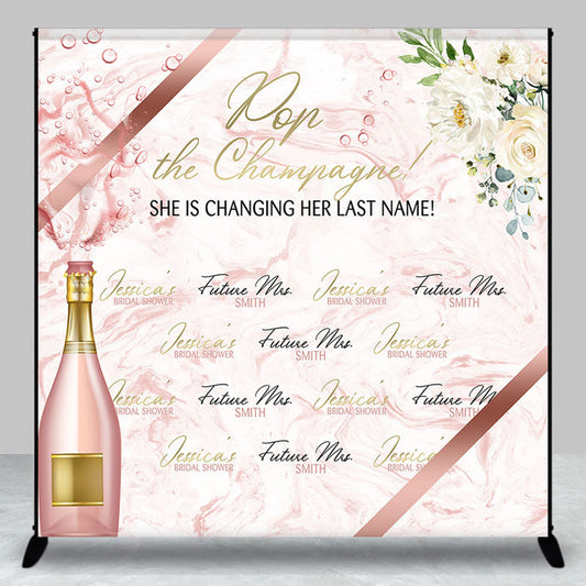Lofaris Pop The Champagne Custom Bridal Shower Repeat Backdrop