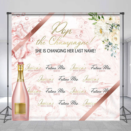 Lofaris Pop The Champagne Custom Bridal Shower Repeat Backdrop