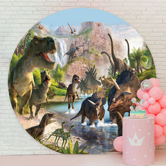 Lofaris Prehistorical World Dinosuars Safari Birthday Backdrop