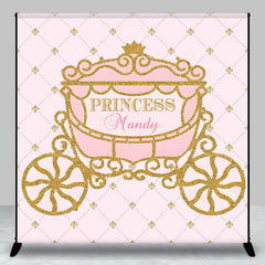 Lofaris Princess Pink Gold Carriage Custom Birthday Backdrop