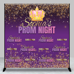 Lofaris Prom Night Purple Glitter Crown Custom Backdrop