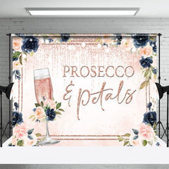 Lofaris Prosecco Petals Pink Floral Bridal Shower Backdrop