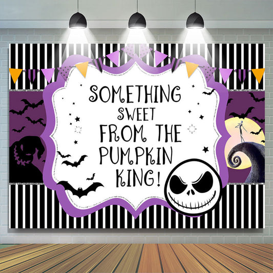 Lofaris Pumpkin King Black Stripe Nightmare Halloween Backdrop