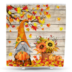 Lofaris Pumpkin Sunflower Maple Dwarf Autumn Shower Curtain