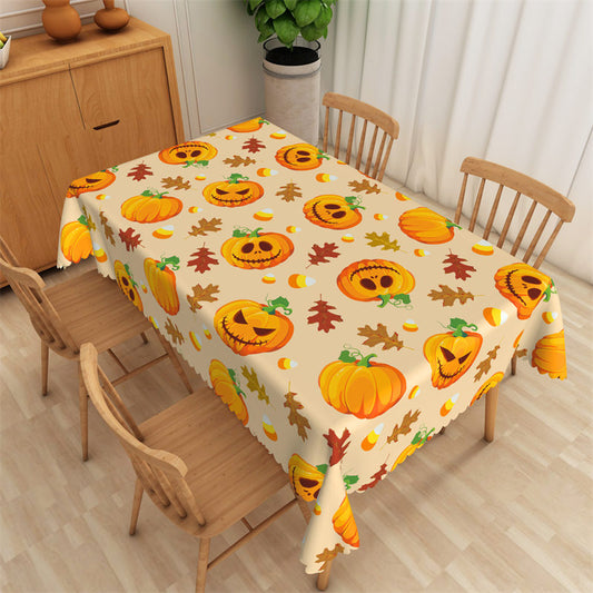 Lofaris Pumpkins Patterns Orange Halloween Party Tablecloth