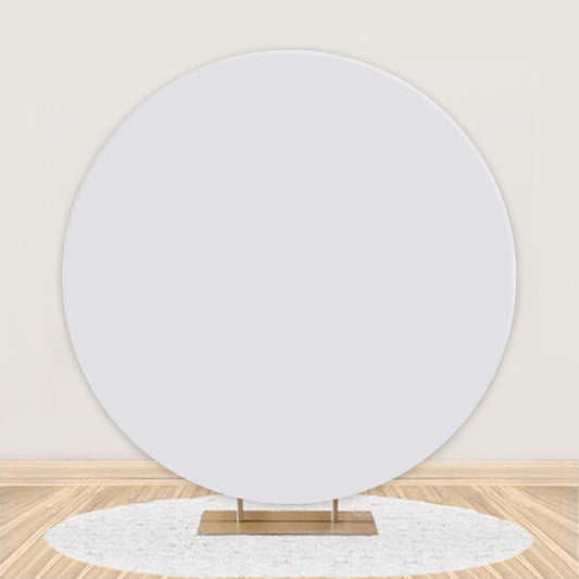 Lofaris Pure White Simple Happy Birthday Round Backdrop For Party