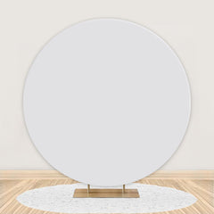 Lofaris Pure White Simple Happy Birthday Round Backdrop For Party