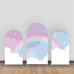Lofaris Purple Blue Night Clouds Rainbow Arch Backdrop Kit