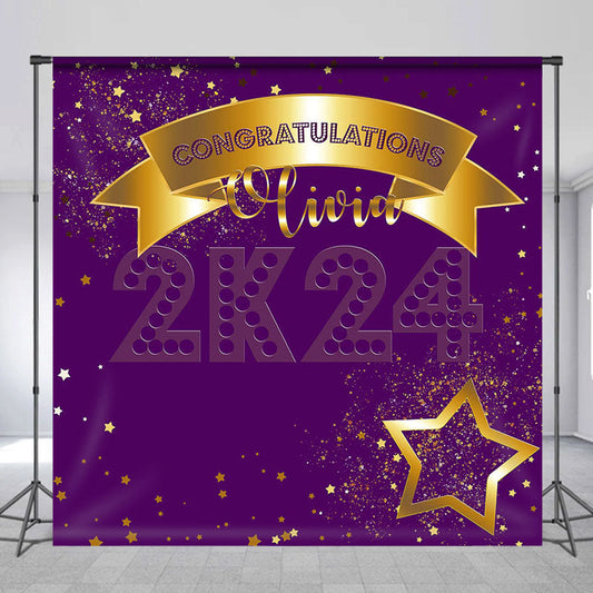 Lofaris Purple Custom Graduation Backdrop for Party