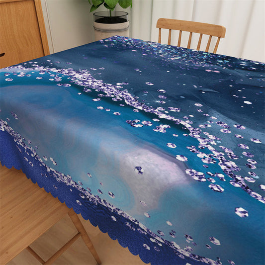 Lofaris Purple Diamonds Indigo Abstract Kitchen Tablecloth