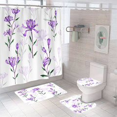 Lofaris Purple Floral Bokeh Shower Curtain For Bathroom Decor