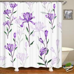 Lofaris Purple Floral Bokeh Shower Curtain For Bathroom Decor