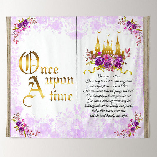 Lofaris Purple Floral Fairy Tale Custom Birthday Backdrop