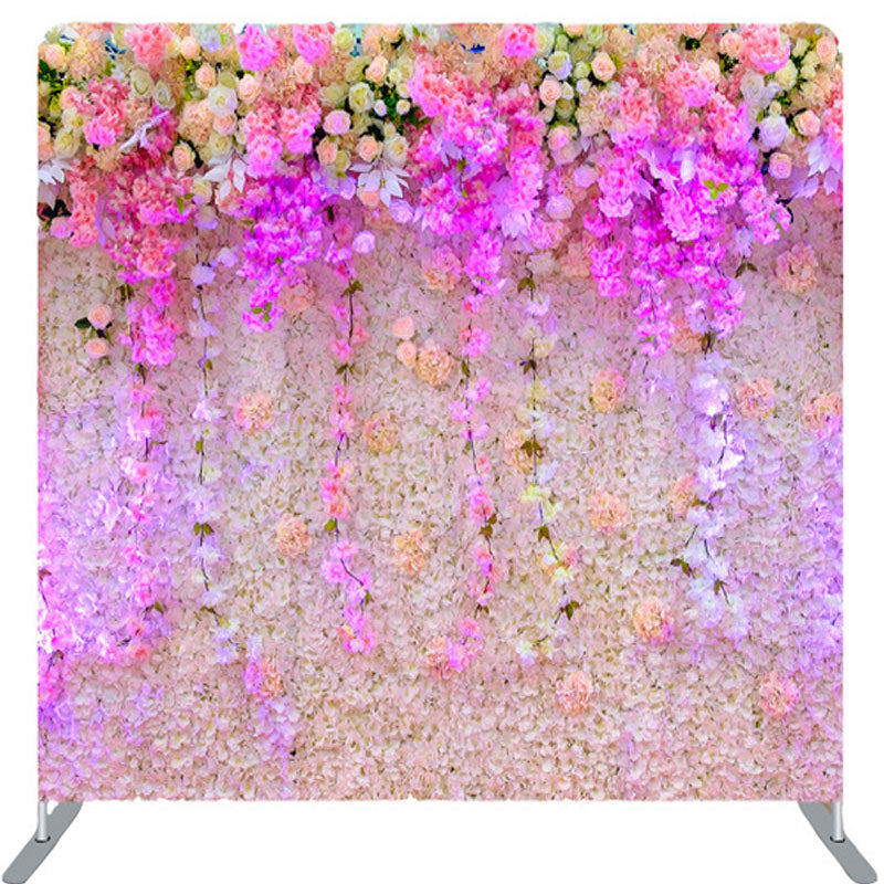 Purple Floral Wall Backdrop Cover For Biryhday Party Lofaris