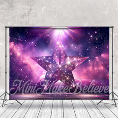 Lofaris Purple Galaxy Glitter Star Stage Photoshoot Backdrop
