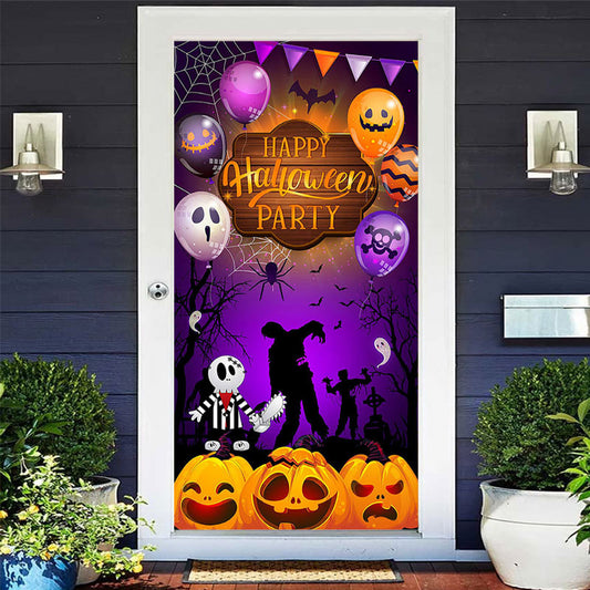 Lofaris Purple Happy Halloween Party Door Cover for Kid