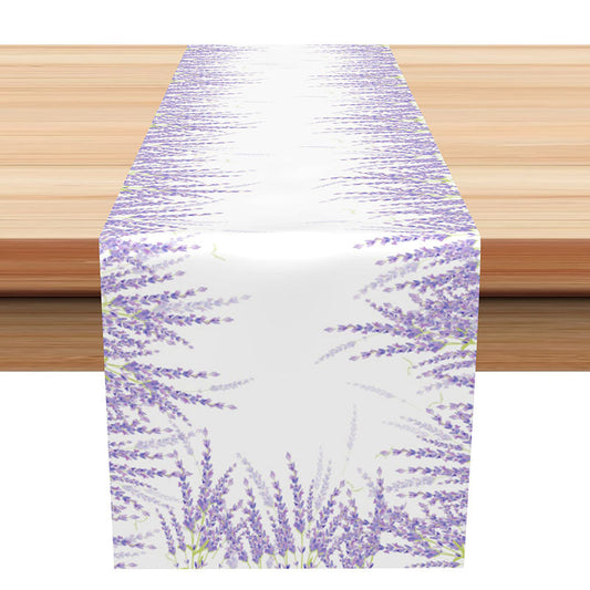 Lofaris Purple Lavender Faded Simple Fabric Table Runner