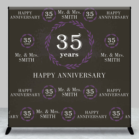 Lofaris Purple Leaves Step And Repeat Anniversary Backdrop