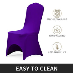 Lofaris Purple Open Back Stretch Spandex Banquet Chair Cover