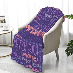 Lofaris Purple Pink Custom Name Type Setting Fleece Blanket