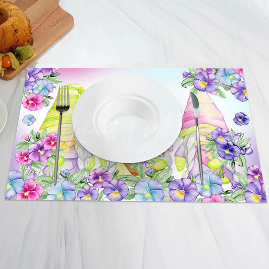 Lofaris Purple Red Blue Floral Dwarf Set Of 4 Placemats