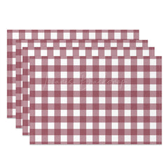 Lofaris Purple Red White Plaid Modern Set Of 4 Placemats