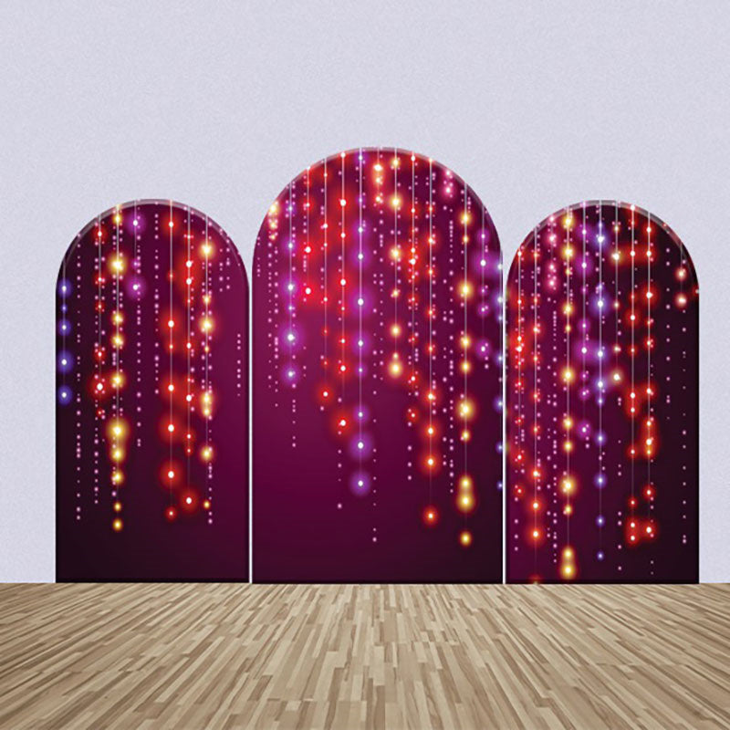 Lofaris Purple Red Yellow Lights Sparkle Arch Backdrop Kit