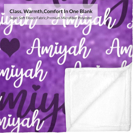 Lofaris Purple Render Gradation Personalized Name Blanket