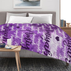 Lofaris Purple Render Gradation Personalized Name Blanket