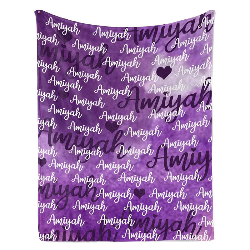 Lofaris Purple Render Gradation Personalized Name Blanket